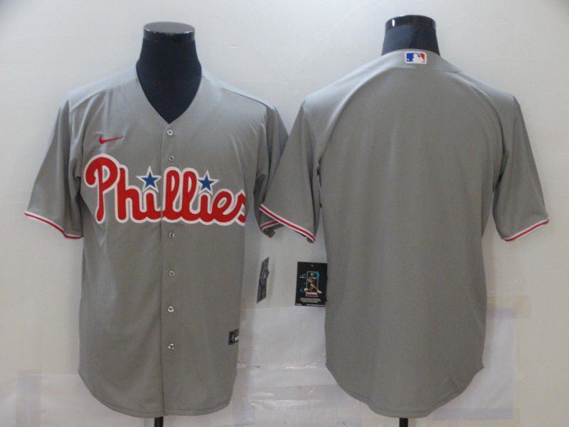 Men Philadelphia Phillies Blank Grey Game Nike MLB Jerseys